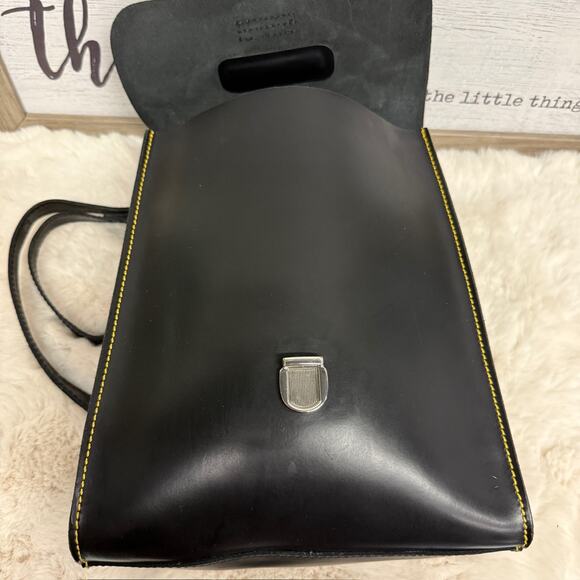 Dr. Martens Black Leather Backpack Unisex Travel Grunge 90s Blogger Classic - Picture 5 of 13